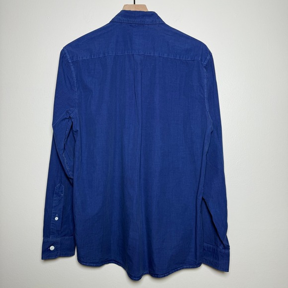 Oobe NEW Mens Shirt M Blue Charleston Popover Cotton Silk Academia Preppy Casual - Picture 2 of 8